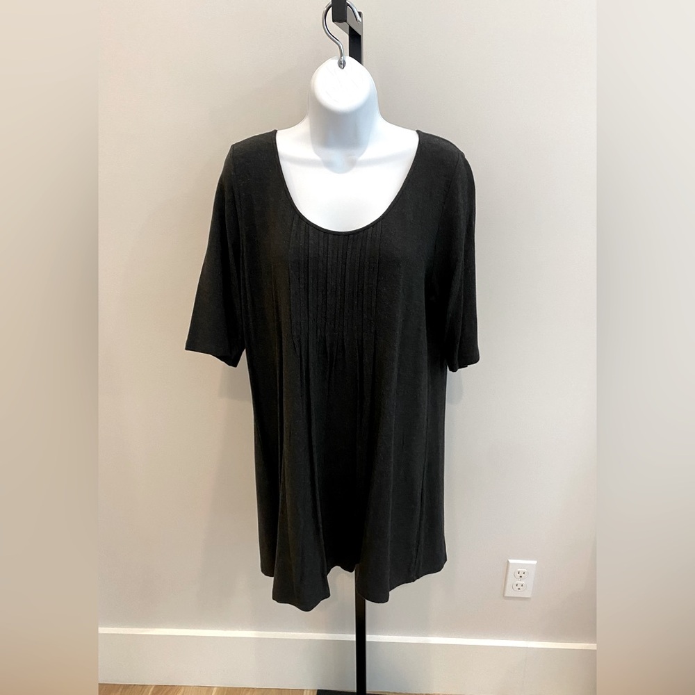 Eileen Fisher Gray Pin Tuck Tunic